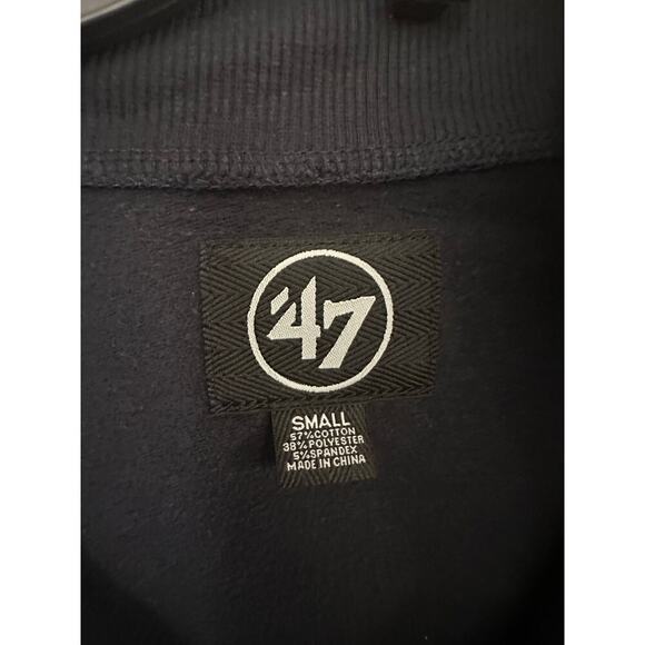 47 Brand Women's Blue Detroit Tigers 1/4 Zip Mock Neck Cropped Sweatshirt Size S - Picture 2 of 7